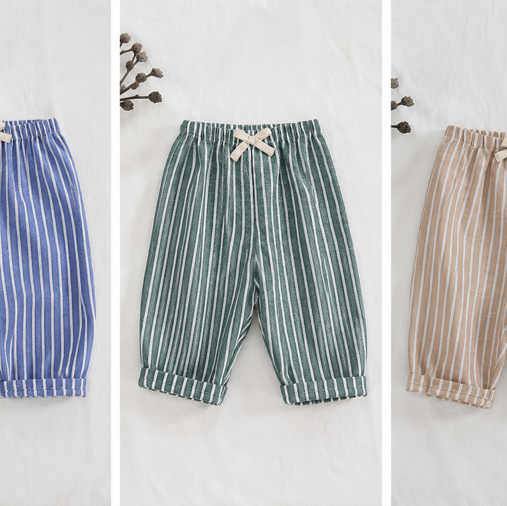 👖 Pantalones Rayas Niño| Azul, Verde y Beige