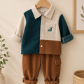 🦌 Conjunto Niño Camisa y Pantalón Ciervo | Verde y Café
