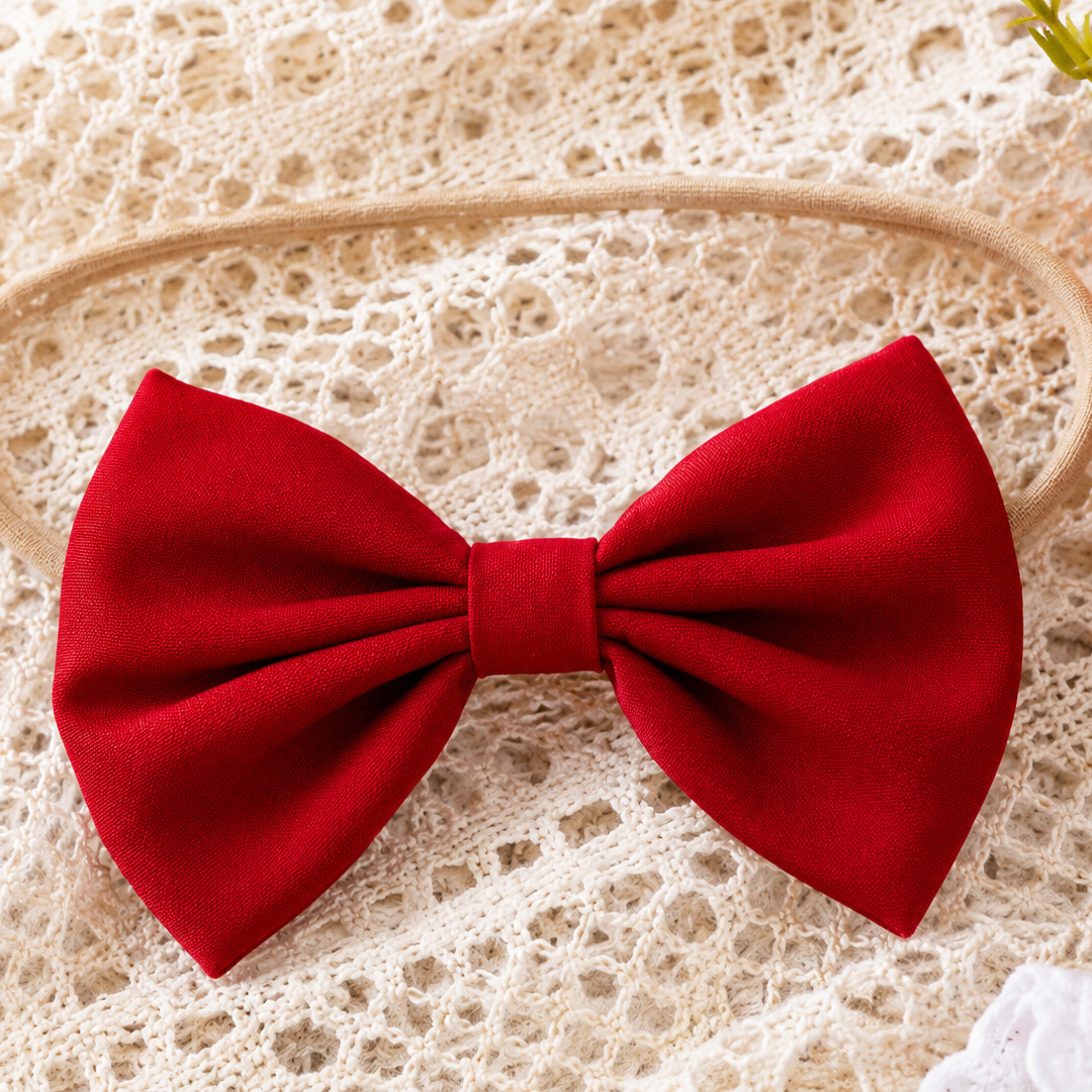 🎀 Set 3 piezas – Body corazones + Falda roja con moños + Diadema