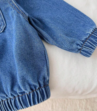 👖 Chaqueta bebé denim con capucha – Estilo jeans